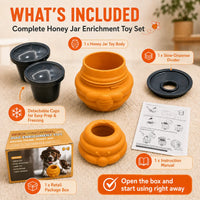 Honey Jar Dog Toy – Freezable Lick Bowl, Treat Dispenser & Chew-Resistant Enrichment Toy for Dogs Campingessentials