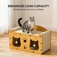 Small Size, Wooden Base, Geometric Patterns, Detachable Parts, Durable Pet Furniture, Spacious and Comfortable Bed, Indoor Cat Supplies with Scratching Surfaces Play Tree Gothic Natural Sisal Scratcher Interactive Ball Toy