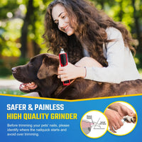 Rechargeable USB Dog Nail Grinder - Plastic & Metal Build, LED Light Precision, 7-Speed Control, Quiet Low Vibration, Universal Use, Pain-Free Trim, Beginner-Friendly Electric Groomer W/ USB Cable