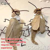Realistic Cockroach Cat Costume with Detachable Wings Funny Cockroach Clothing for Cat | Cosplay Dress up DIY Material Pack